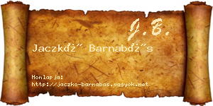 Jaczkó Barnabás névjegykártya