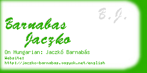 barnabas jaczko business card